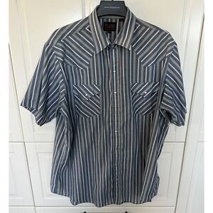 Plains Western Shirt Mens XLarge ~ Pearl Snap Short Sleeve Cowboy